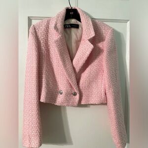 ZARA Cropped Tweed Blazer